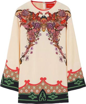 La DoubleJ Mini Supremes Swing Jurk - Dames - Korte kleedjes - Beige - XS - Satijn - Kleedjes