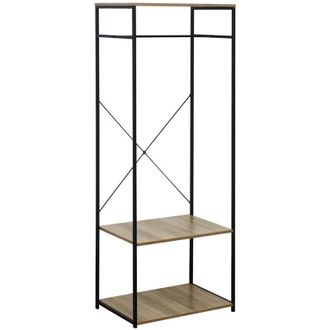 Regalos Miguel Regalos Miguel - Perchero De Barra Met&aacute;lico Con 2 Baldas De Madera Oinu 167x60x40,4cm 7house