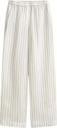 GANT Gestreepte Linnenmix Broek - Dames - Wijde Broeken - Veelkleurig - 2XS - Linnen - Broeken