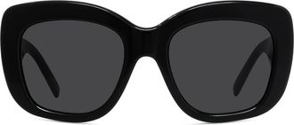 Givenchy Bold 53mm Gradient Butterfly Sunglasses in Shiny Black /Smoke at Nordstrom