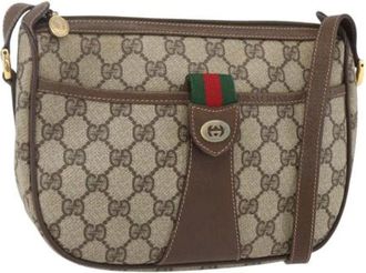 Gucci Pre-owned Cross Body Bags, female, Beige, Size: ONE SIZE Pre-owned Canvas Cross Body Bag