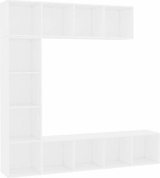 vidaXL Mueble De Tv Y Librer&iacute;a 3 Piezas Blanco 180x30x180 Cm Vidaxl