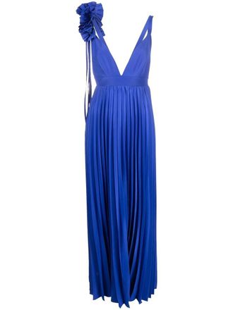 P.A.R.O.S.H. Palmer pleated maxi dress - Purple