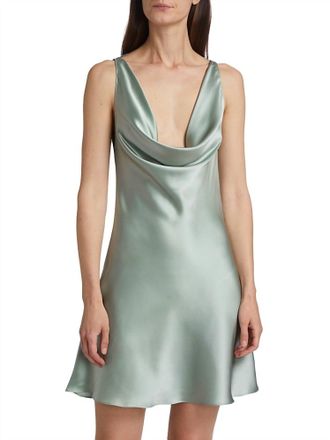 Amanda Uprichard Mirai Short Silk Dress In Sea Salt