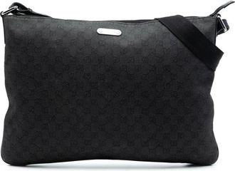 Gucci Pre-owned Cross Body Bags, female, Black, Size: ONE SIZE Pre-owned Canvas Crossbody Bag