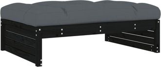 vidaXL Vidaxl - Taburete de jardín madera maciza de pino negro 120x80 cm