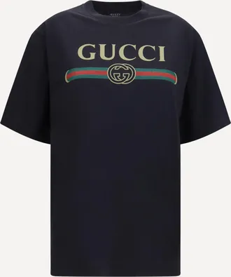 Gucci T-shirt in jersey di cotone e seta con stampa Woman XS