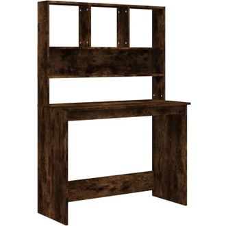 vidaXL Vidaxl - Desk with Shelves Smoked Oak 102x45x148 cm Engineered Wood