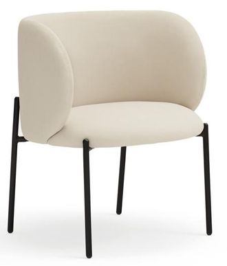 Teulat Design Sessel Mogi mit Armlehnen, Kunstleder Beige