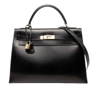 Herm&egrave;s Pre-owned Kelly Sellier 32 - Dames - Pre-owned - Zwart - Maat: ONE Size Leer
