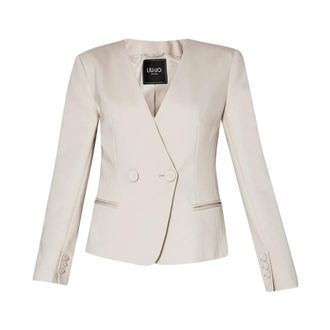 Liu Jo Blazers, female, Gray, Size: S Cropped Slim Blazer