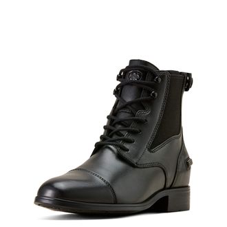 Ariat Womens Kendall Back Zip Lace Paddock Boots in Black, B Medium Width, Size 3.5, by Ariat