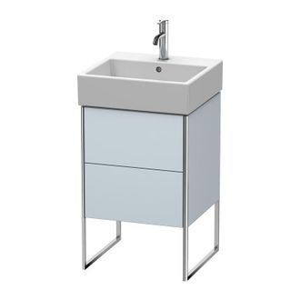 Duravit Duravit Xsquare Vanity Unit Vertical 48.4x 46.0 Cm, 2 Cajones, Para Lavabo Vero Air 235050, Color (frente/cuerpo): Laca De Seda Azul Claro Mate - Xs44