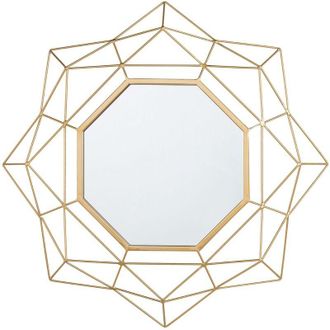 Beliani Specchio da parete in color oro 60x60cm Hillion