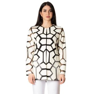 Joseph Ribkoff Jassen, Dames, Wit, M, Polyester, Mesh Jacket