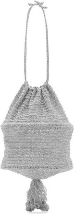 Mango x Supriya Lele Metallic Sack Clutch in Silver at Nordstrom
