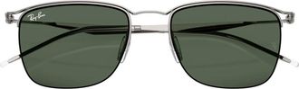 Ray-Ban Rb 8550 Vierkante Metalen Zonnebril - unisex - Zonnebrillen - Grijs - 53 MM - Accessoires
