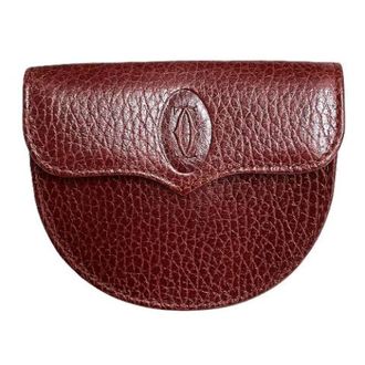 Cartier Pre-owned Wallets, female, Red, Size: ONE SIZE Pre-owned Must Line Leather Coin Case