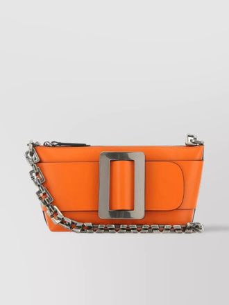 Boyy buckle strap leather shoulder bag