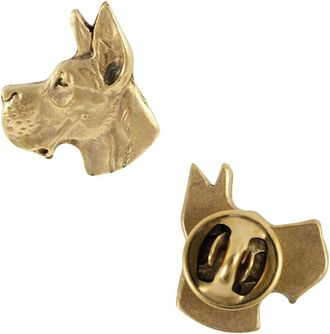 OEM Gran Dan&eacute;s I - Broche Chapado En Oro, Elegante Adorno Con Un Perro, Broche &Uacute;nico De Art-dog