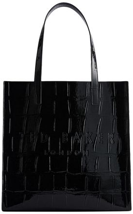 Ted Baker CROCCON Imitation Croc Large Icon Bag, Jet Black, One Size