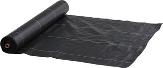 OUTSUNNY Malla Antimaleza 2x100 M Malla Geotextil 60 G/m&sup2; Para Control De Malezas Y Malas Hierbas De Jard&iacute;n Rollo De Malla Antimaleza Negro - Outsunny