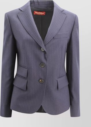 Max Mara tailored pinstriped college jacket