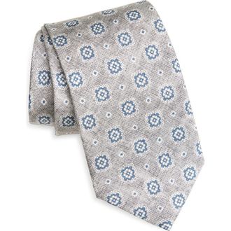 Jack Victor Pearson Medallion Silk Tie in Taupe at Nordstrom