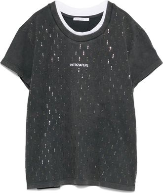 Patrizia Pepe T-shirt con borchie - Grigio