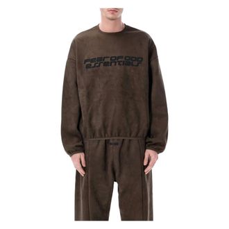 Fear of God Sweatshirts, male, Brown, Size: XL Modern Crewneck Sweatshirt
