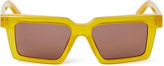 Off-white Stijlvolle gele en oranje zonnebril - Dames - Zonnebrillen - Geel - 54 MM - Accessoires