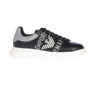 Emporio Armani Schoenen Sneakers - Heren - Sneakers - Zwart - 41 1/2 EU - Leer - Schoenen