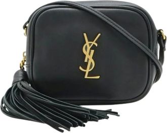 Saint Laurent Pre-owned Cross Body Bags, female, Black, Size: ONE SIZE Pre-owned Leather Crossbody Bag