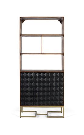 Giner&Colomer Librer&iacute;a fabricada a mano en madera de mango con patas doradas