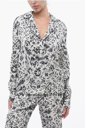 Off-white Printed Satin TATTOO PAJAMA Shirt size 42