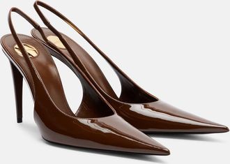 Saint Laurent Guermantes 95 patent leather slingback pumps