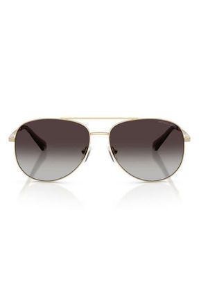 Michael Kors Perledo 58mm Pilot Sunglasses in Light Gold /Grey Gradient at Nordstrom