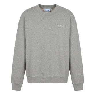 Off-white Hoodie met geborduurd logo - Heren - Sweatshirts & Hoodies - Grijs - Maat: L Katoen