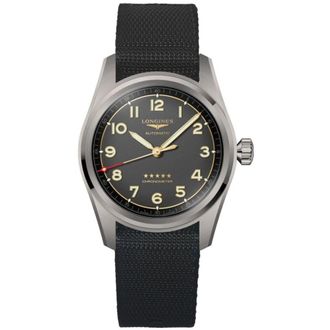 Longines Spirit Grey Dial Fabric Strap Mens Watch L3.811.1.53.2