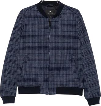 Etro Jassen, Heren, Blauw, XL, Katoen, Bomberjack