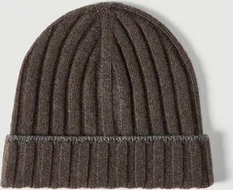 Brunello Cucinelli Cashmere rib knit beanie in Brown at Nordstrom, Size Xxx-Large