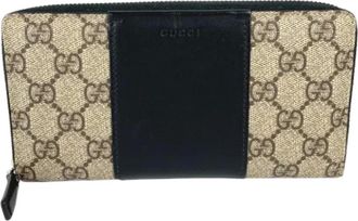 Gucci Pre-owned Wallets, female, Beige, Size: ONE SIZE Pre-owned Canvas wallets