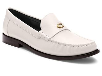 Coach Jolene Leather Loafer Womens Flat Shoes Chalk : 7.5 M