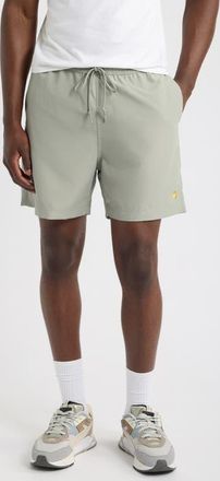 Carhartt Work in Progress Chase Swim Trunks in Shady Green/gold at Nordstrom, Size X-Large