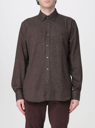 Brooksfield Long-Sleeved Jersey Shirt with Button-Down Collar