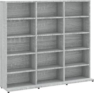 vidaXL Vidaxl - Estantería para CDs madera contrachapada gris 100x23x89,5 cm