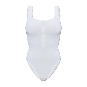 Hunza G Dames, Badkleding, Wit, Maat: ONE Size Polyamide