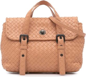 Bottega Veneta Borsa a tracolla con motivo Intrecciato e battente 2012-2024 - Marrone