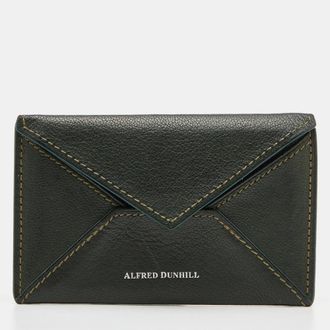 Dunhill Green Leather Flap Card Case