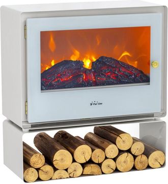 Purline Chimenea El&eacute;ctrica De Suelo Con Estante 2000 W Blanco